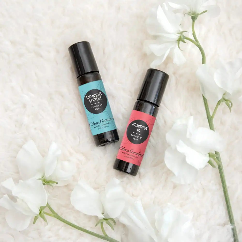 Sore Muscles & Pain Ease Essential Oil Roll-On- With Peppermint & Lavender For Recovery