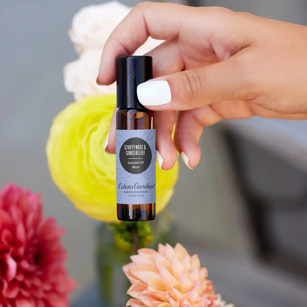 Stuffy Nose & Sinus Relief Essential Oil Roll-On- Best For Relieving Pressure & Clearing Nasal Passages