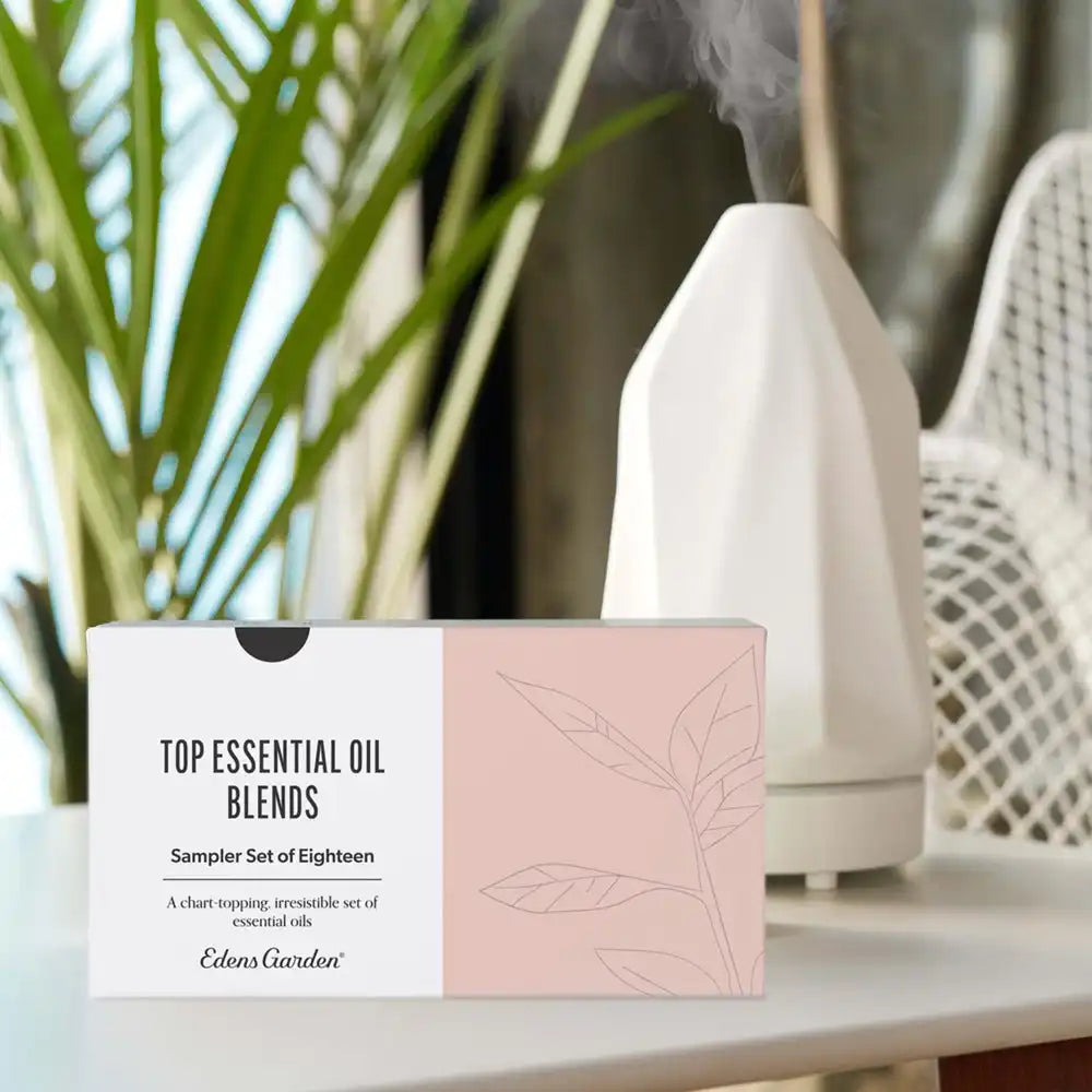 Top Essential Oil Blends- Sampler Set of 18 & Diamond Diffuser