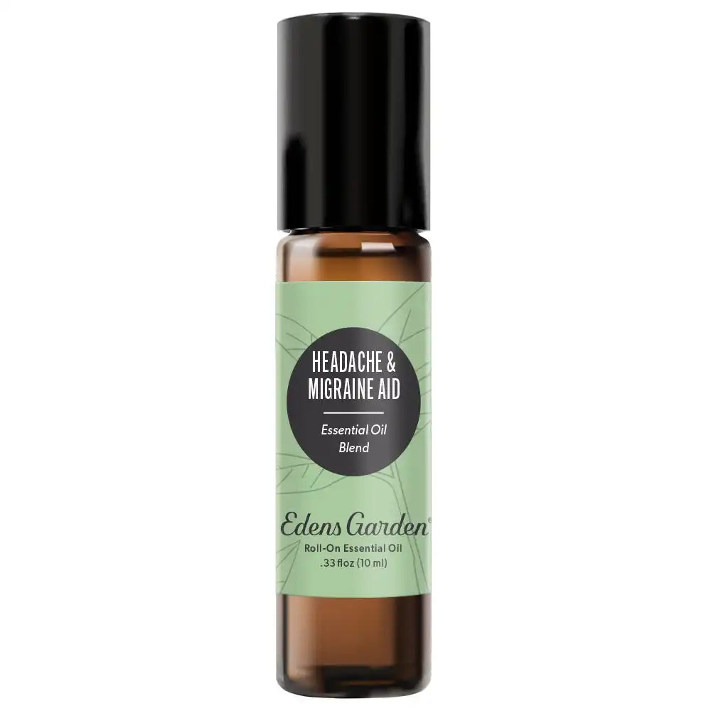 Headache & Migraine Aid Essential Oil Roll-On- Helps Alleviate Tension, Soothe Pain & Relax